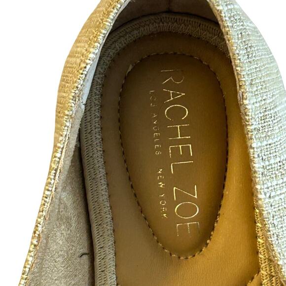 Rachel Zoe Women’s Size 9 M Shoes Gold Cream Knit Axe Flats Loafers Old Money - Picture 10 of 14